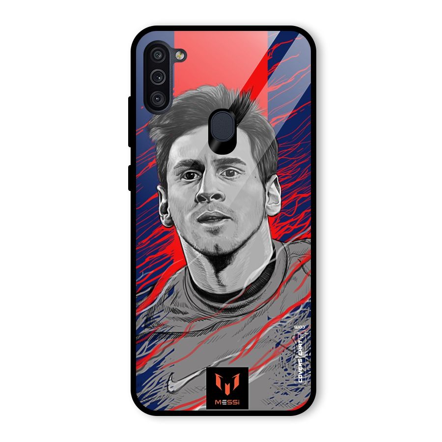 Messi For FCB Glass Back Case for Galaxy M11