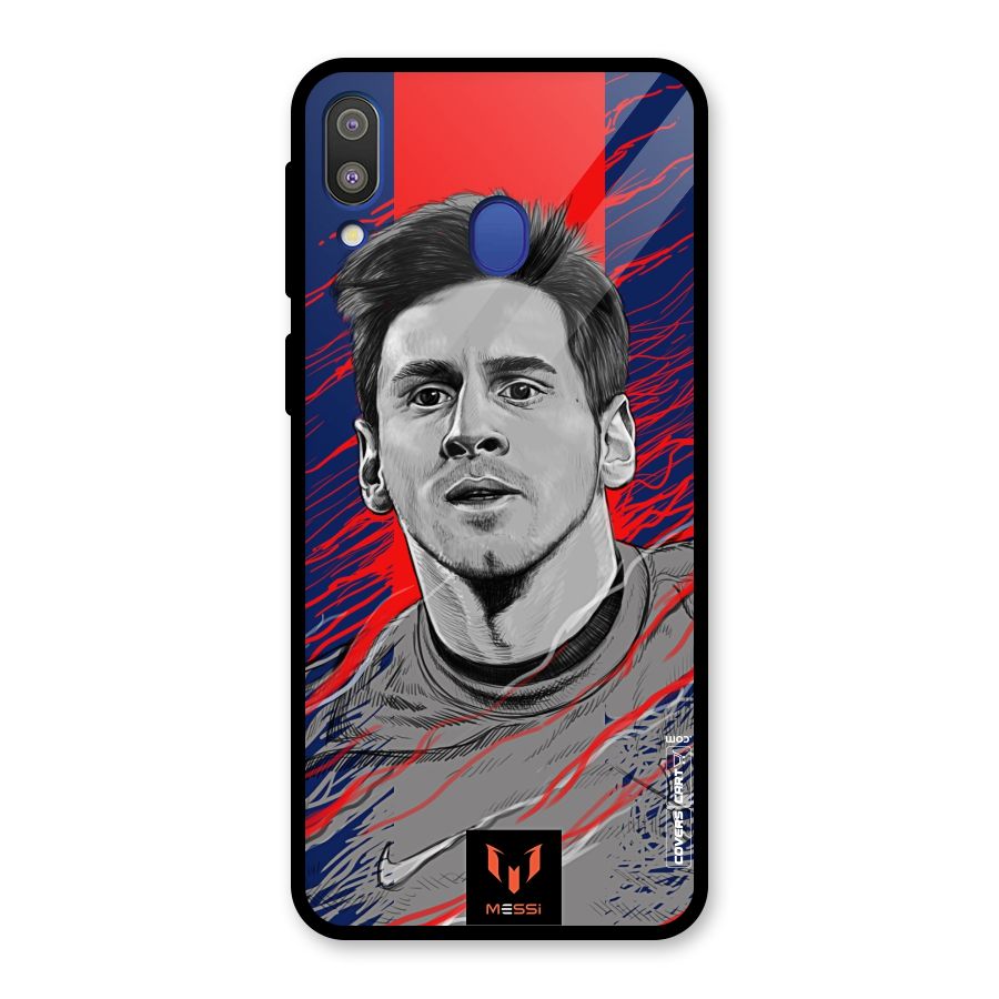 Messi For FCB Glass Back Case for Galaxy M20