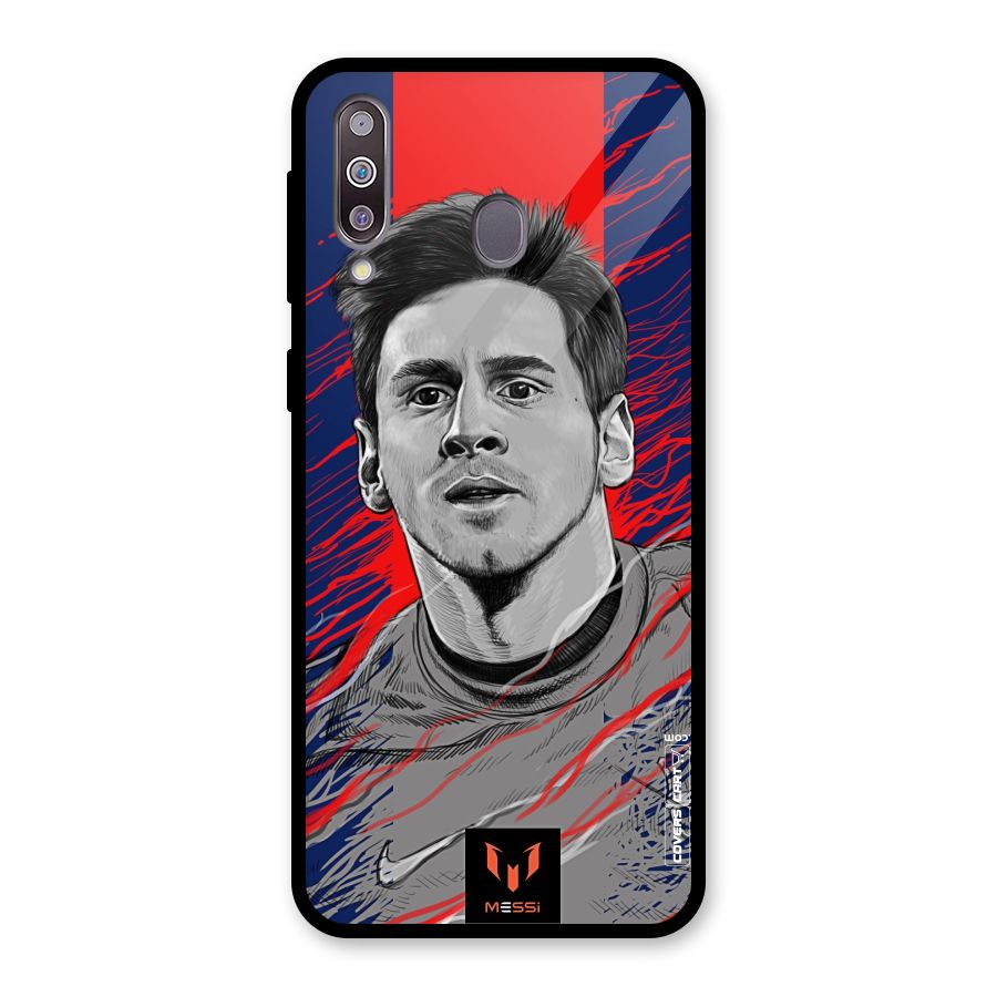 Messi For FCB Glass Back Case for Galaxy M30