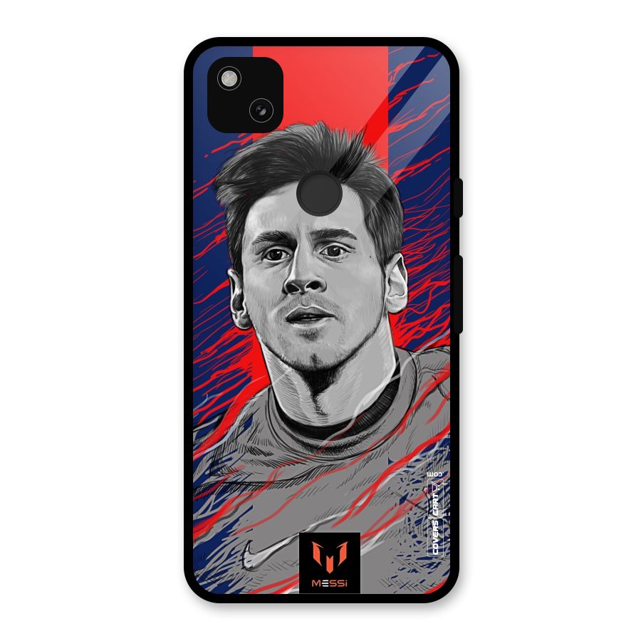 Messi For FCB Glass Back Case for Google Pixel 4a