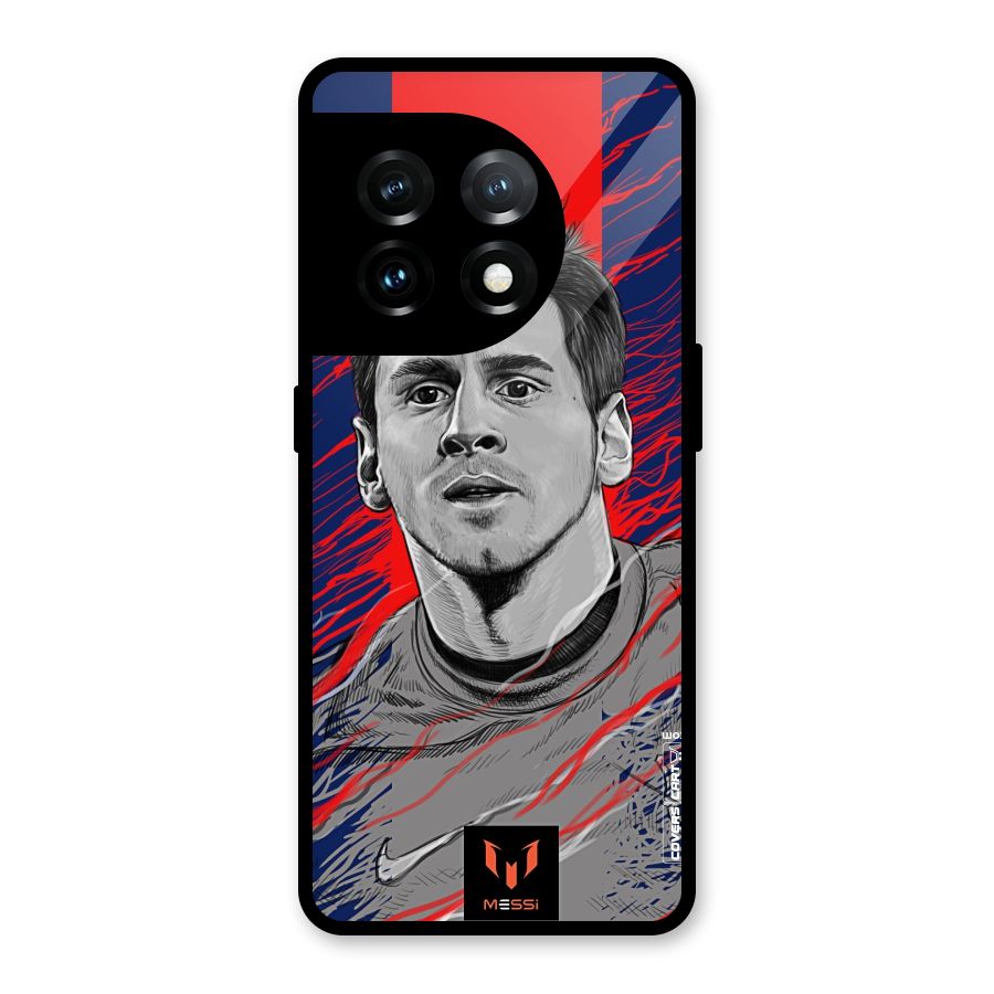 Messi For FCB Glass Back Case for OnePlus 11