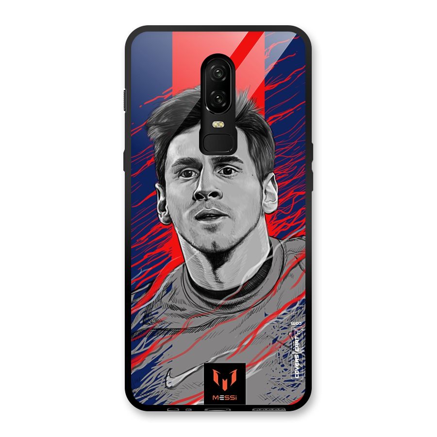 Messi For FCB Glass Back Case for OnePlus 6