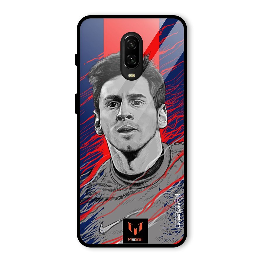 Messi For FCB Glass Back Case for OnePlus 6T