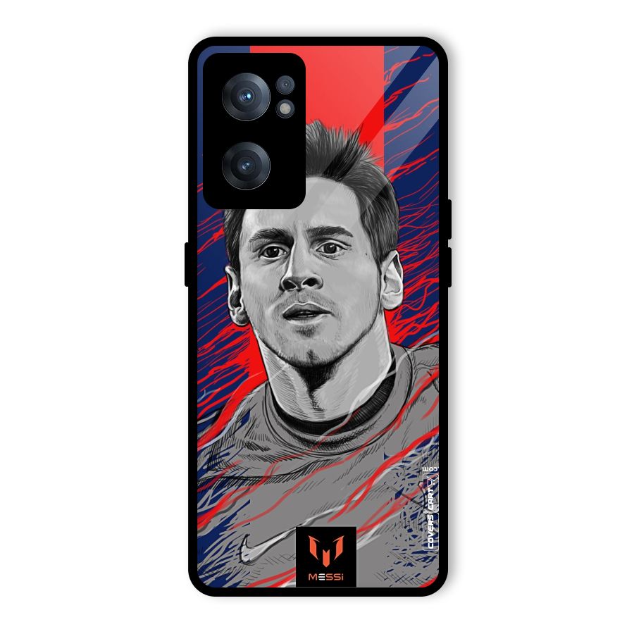 Messi For FCB Glass Back Case for OnePlus Nord CE 2 5G