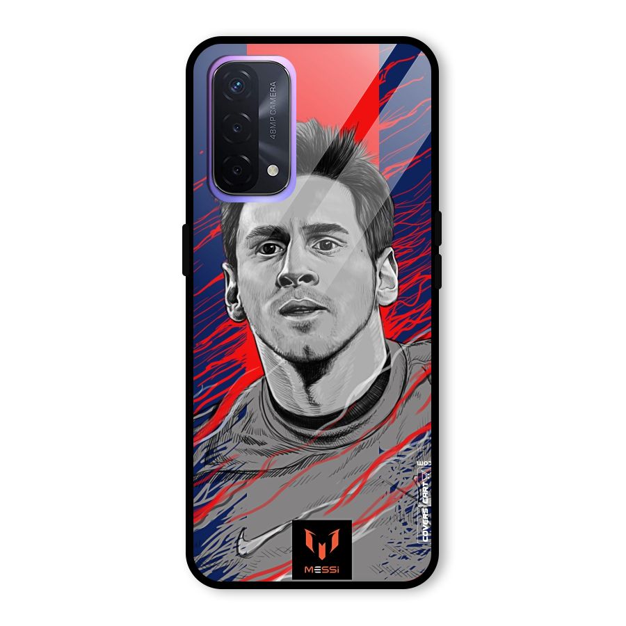 Messi For FCB Glass Back Case for Oppo A74 5G