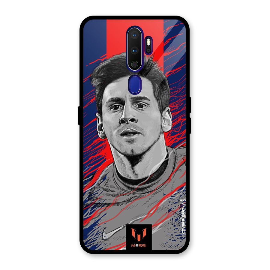Messi For FCB Glass Back Case for Oppo A9 (2020)