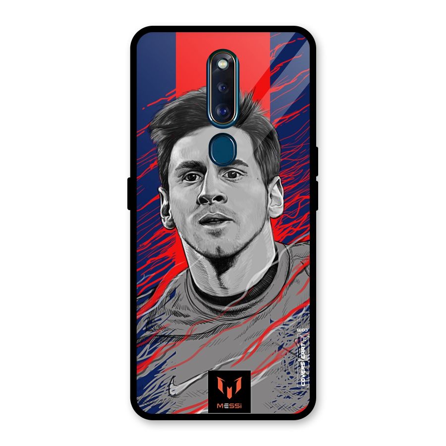 Messi For FCB Glass Back Case for Oppo F11 Pro