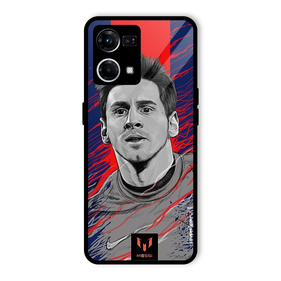Messi For FCB Glass Back Case for Oppo F21 Pro 4G