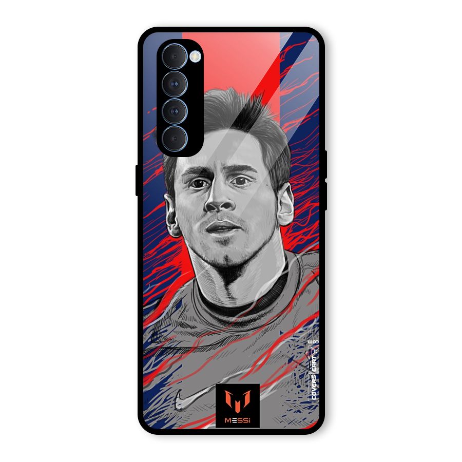 Messi For FCB Glass Back Case for Oppo Reno4 Pro