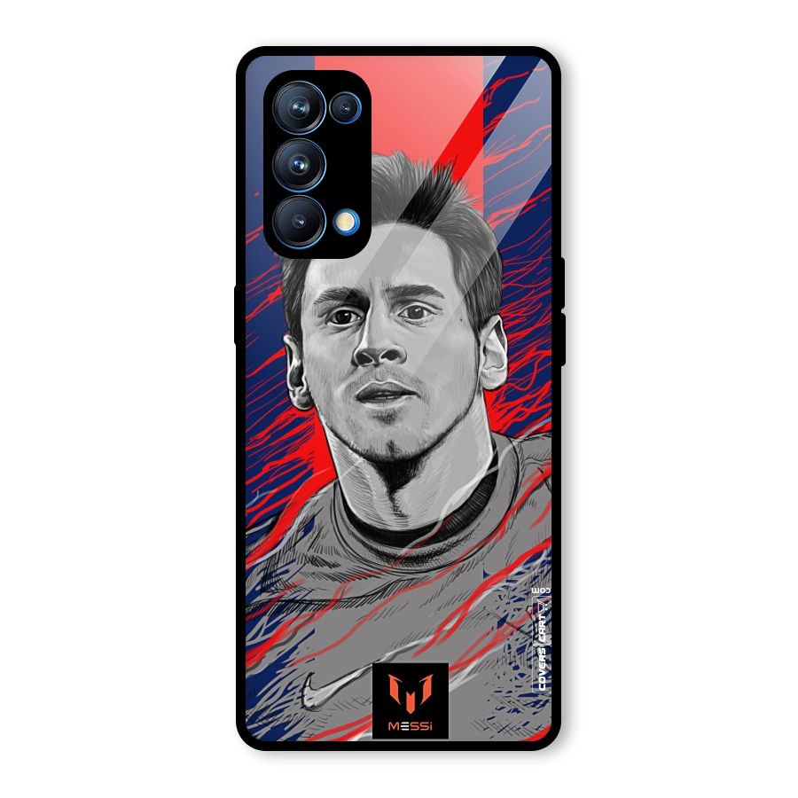 Messi For FCB Glass Back Case for Oppo Reno5 Pro 5G
