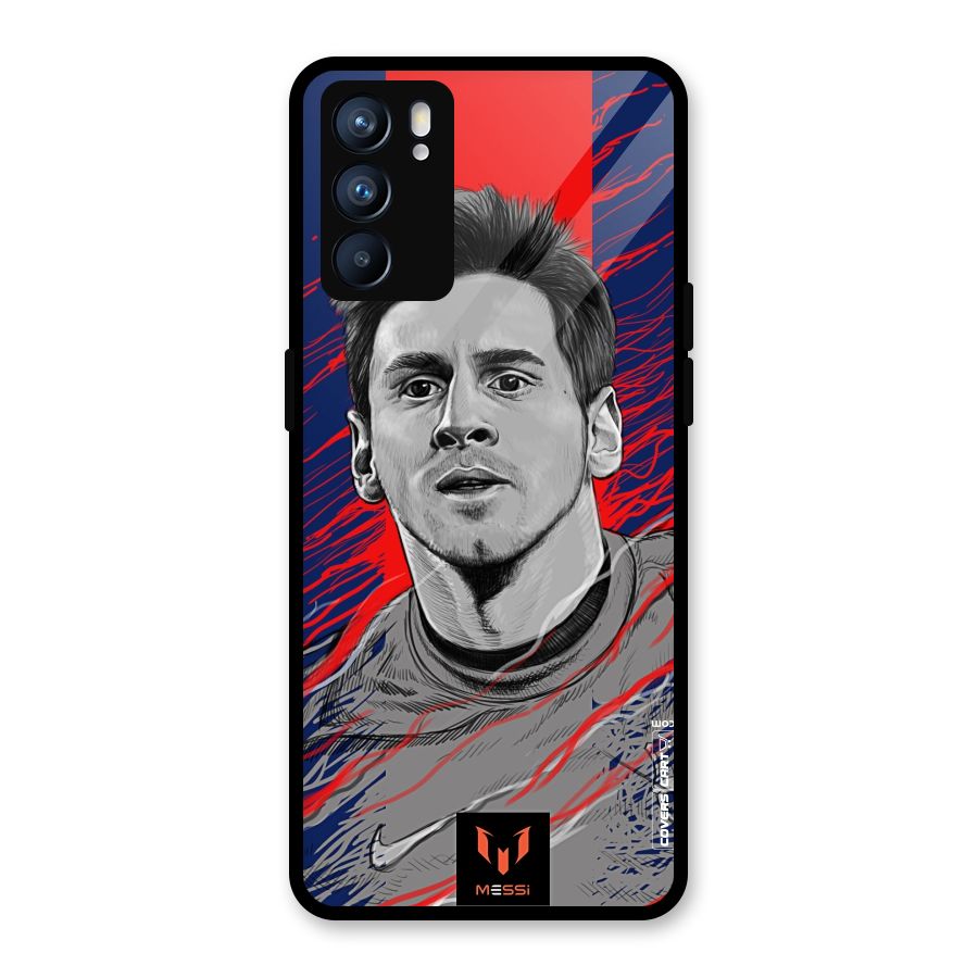 Messi For FCB Glass Back Case for Oppo Reno6 5G
