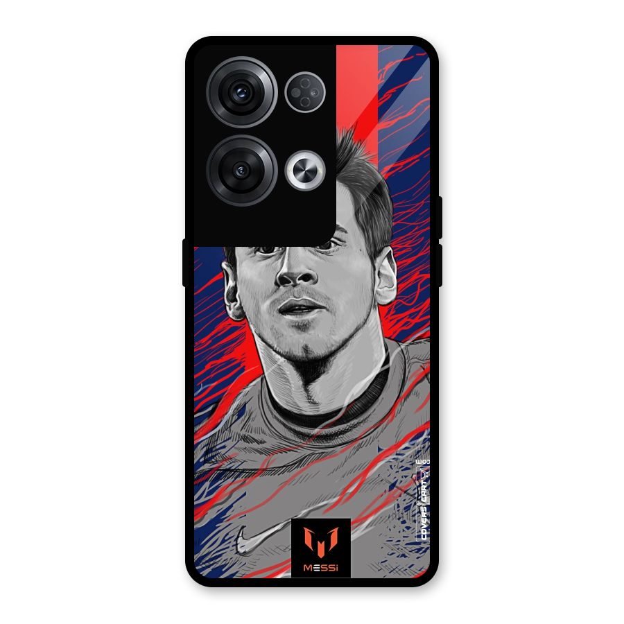 Messi For FCB Glass Back Case for Oppo Reno8 Pro 5G