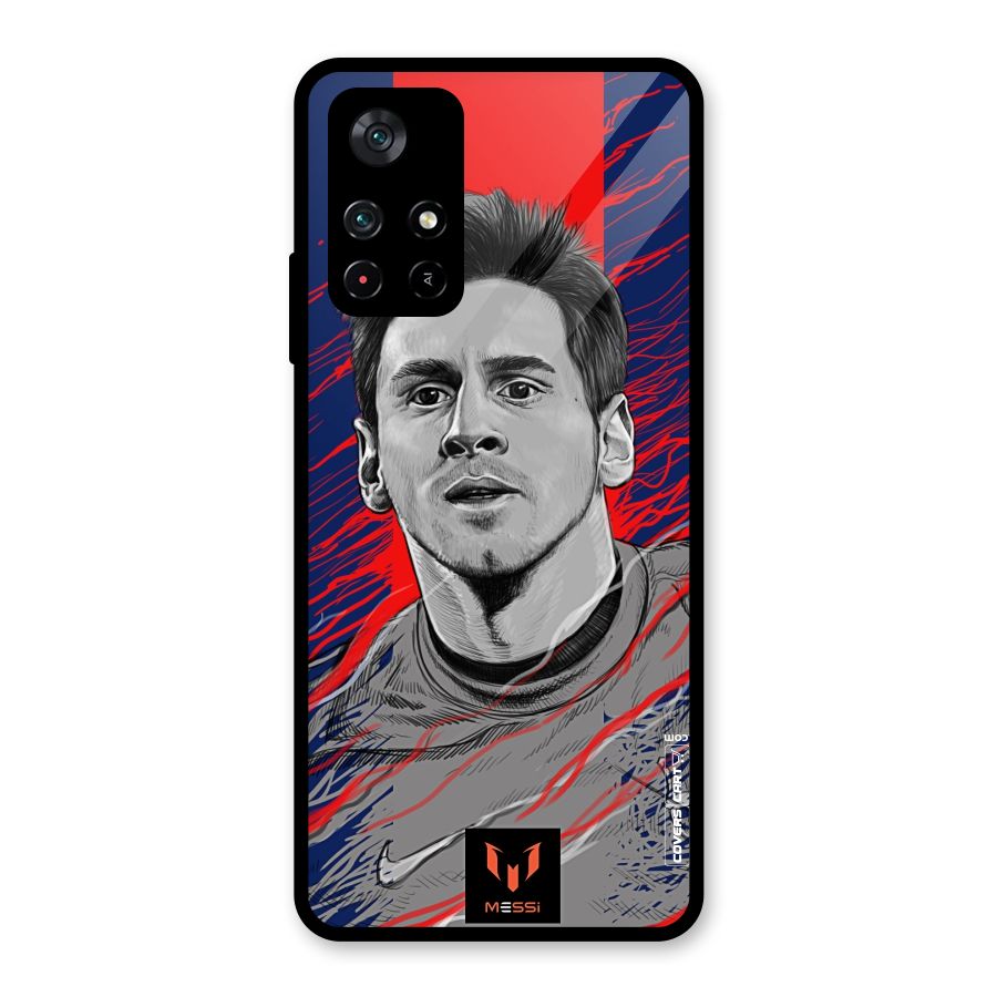 Messi For FCB Glass Back Case for Poco M4 Pro 5G