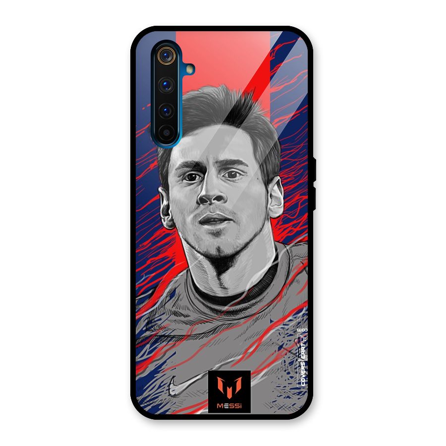 Messi For FCB Glass Back Case for Realme 6 Pro