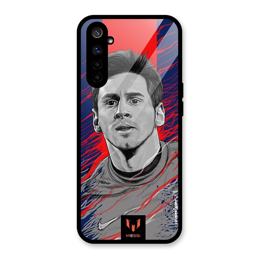 Messi For FCB Glass Back Case for Realme 6i