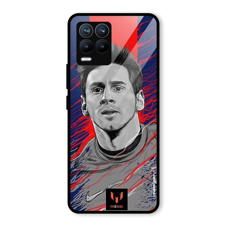 Messi For FCB Glass Back Case for Realme 8 Pro