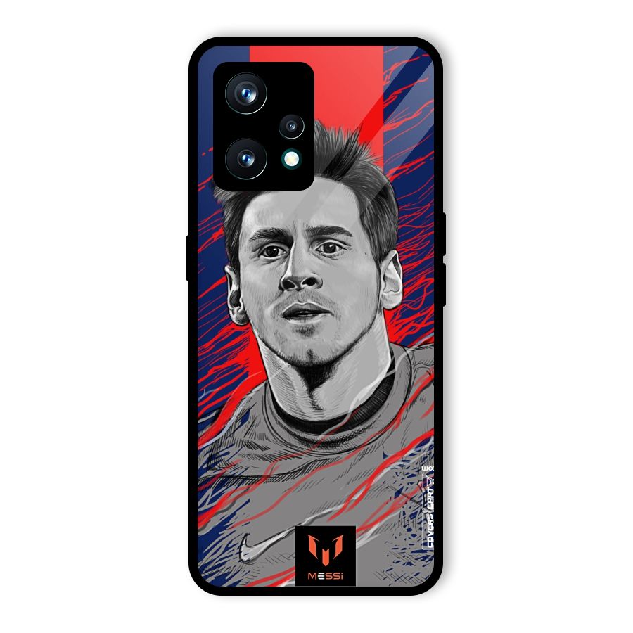 Messi For FCB Glass Back Case for Realme 9