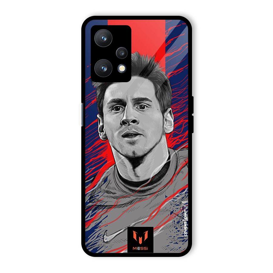 Messi For FCB Glass Back Case for Realme 9 Pro 5G