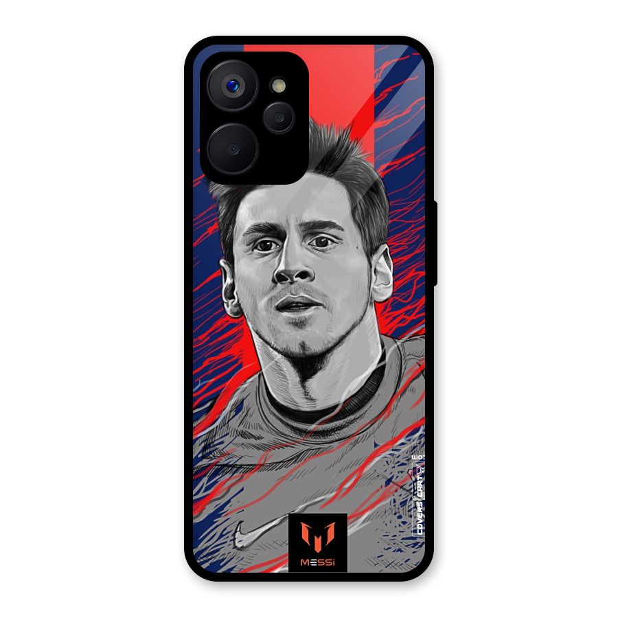 Messi For FCB Glass Back Case for Realme 9i 5G