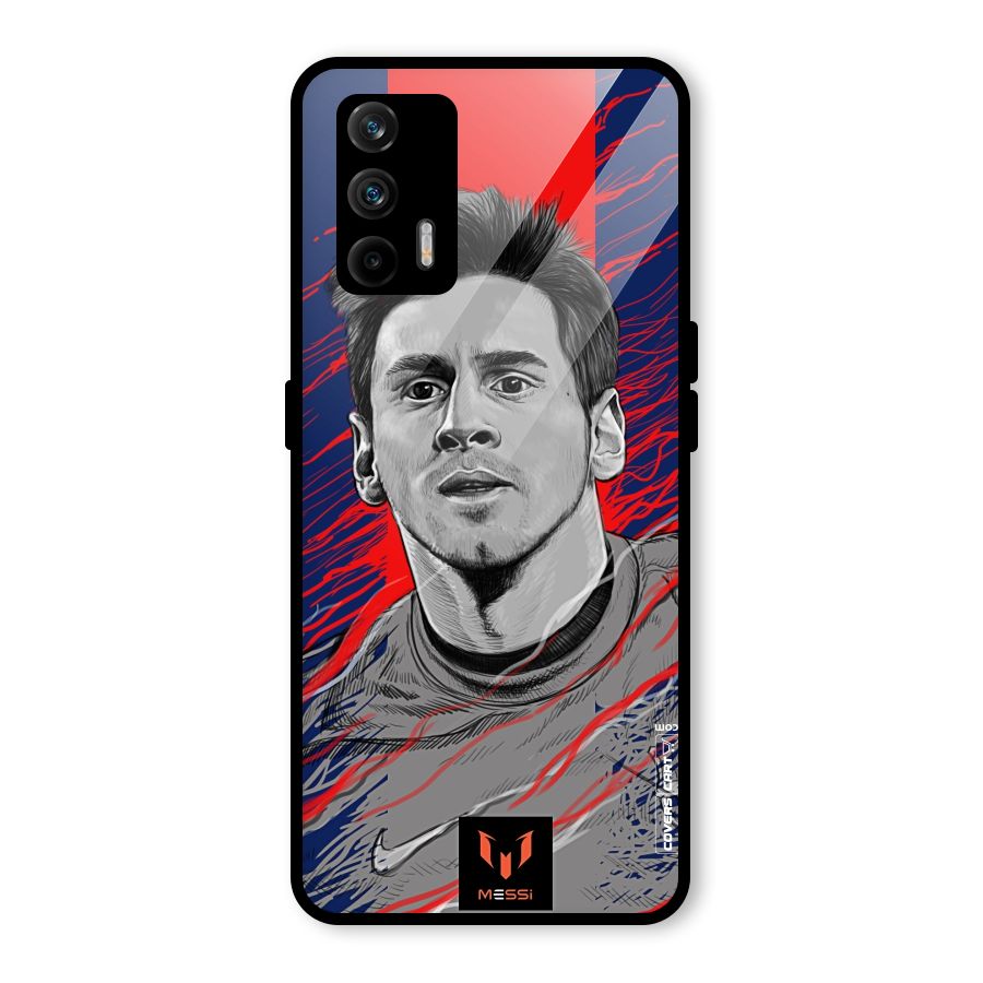 Messi For FCB Glass Back Case for Realme X7 Max