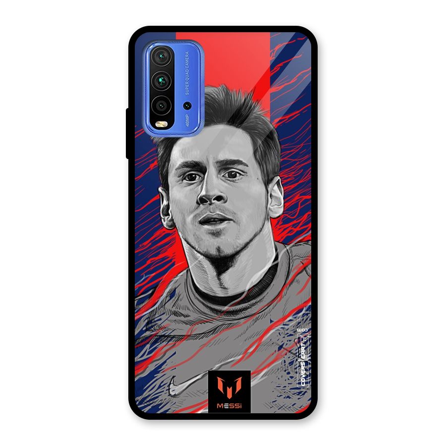 Messi For FCB Glass Back Case for Redmi 9 Power