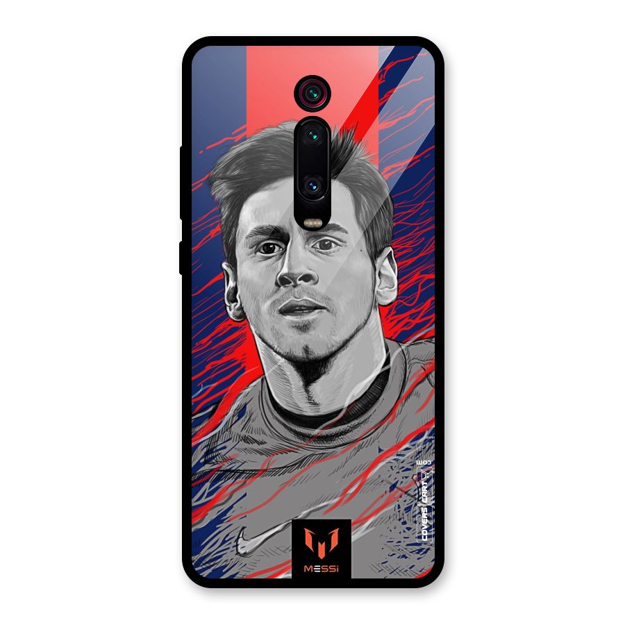 Messi For FCB Glass Back Case for Redmi K20 Pro