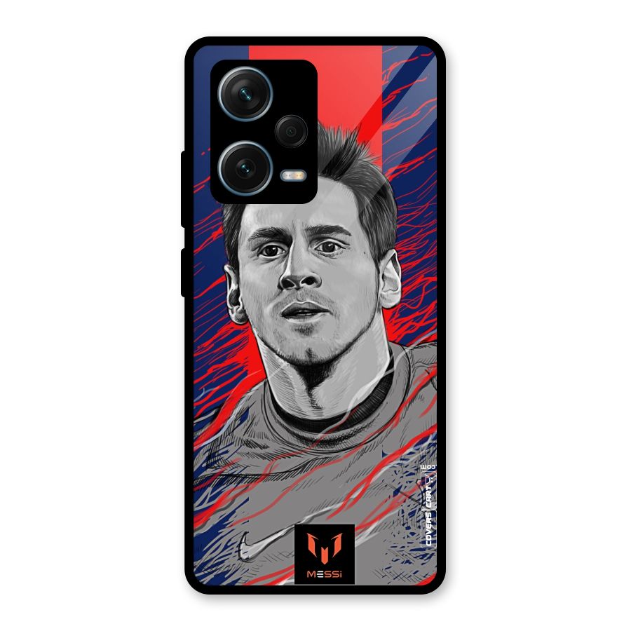 Messi For FCB Glass Back Case for Redmi Note 12 Pro Plus 5G