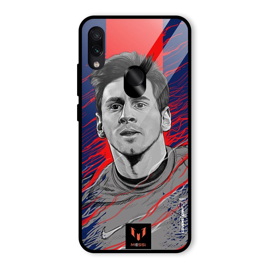 Messi For FCB Glass Back Case for Redmi Note 7