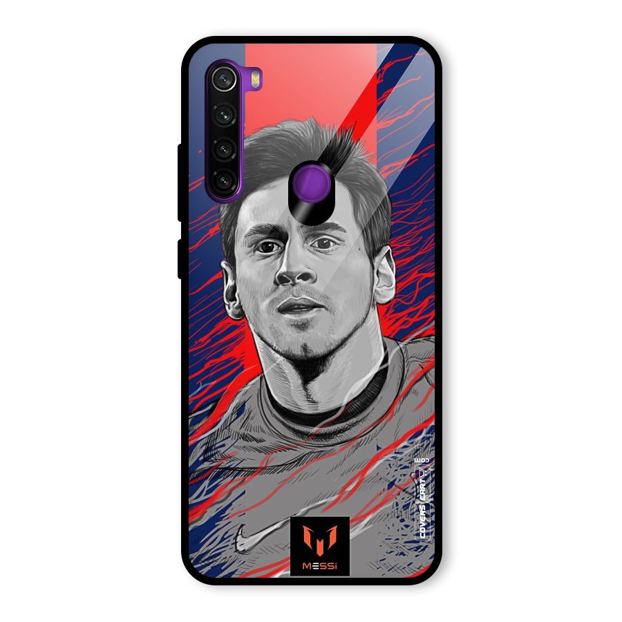 Messi For FCB Glass Back Case for Redmi Note 8