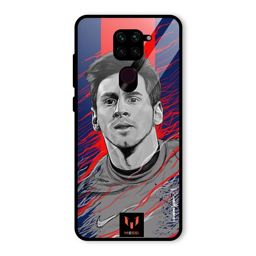 Messi For FCB Glass Back Case for Redmi Note 9