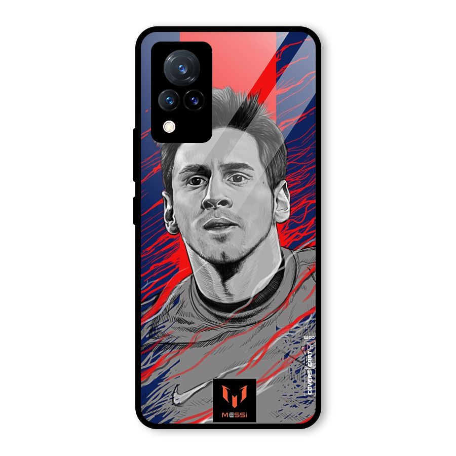 Messi For FCB Glass Back Case for Vivo V21 5G