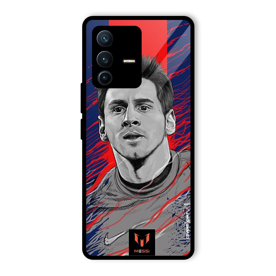 Messi For FCB Glass Back Case for Vivo V23 Pro