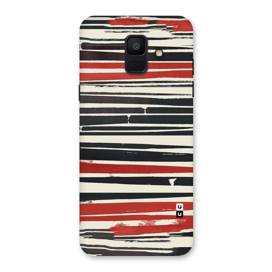 Messy Vintage Stripes Back Case for Galaxy A6 (2018)