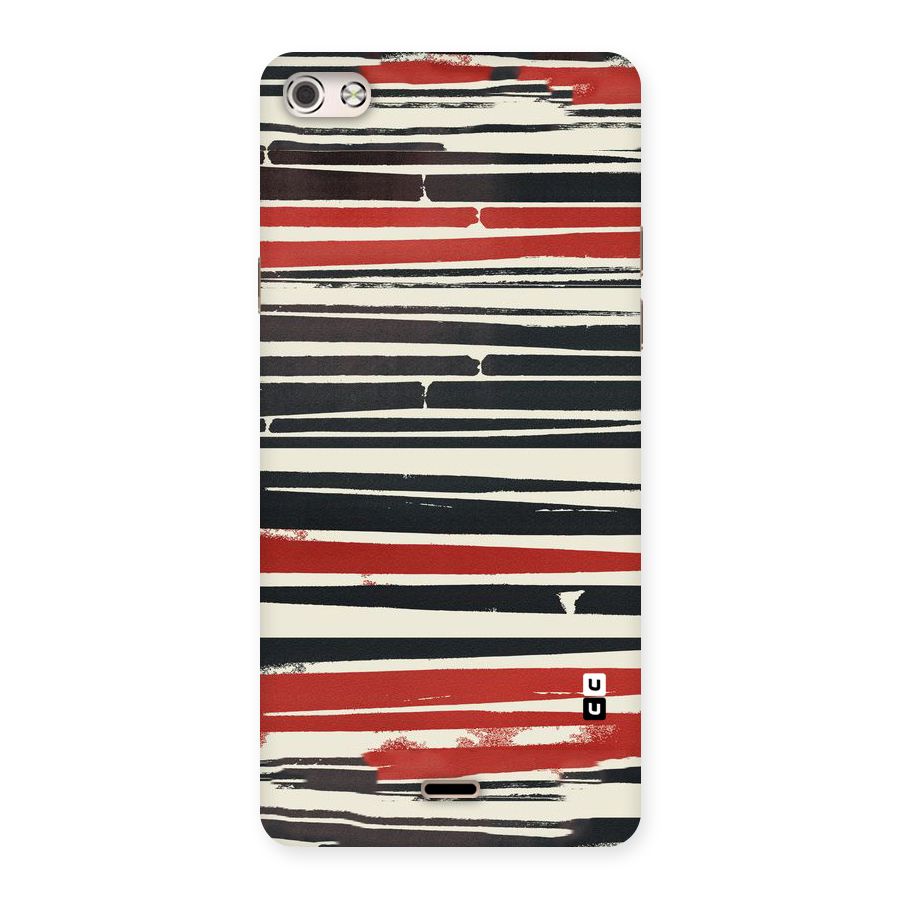 Messy Vintage Stripes Back Case for Micromax Canvas Silver 5