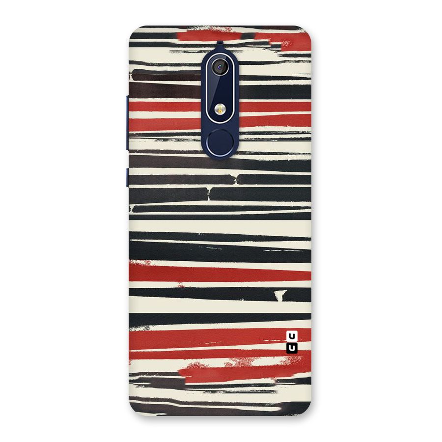 Messy Vintage Stripes Back Case for Nokia 5.1