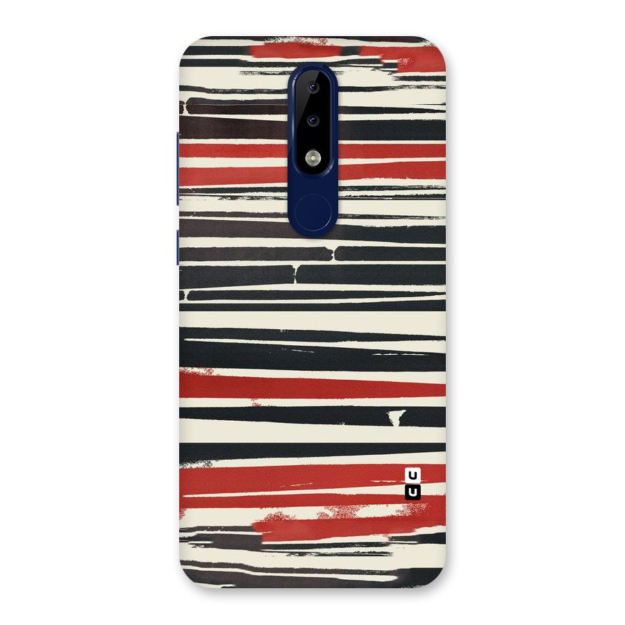 Messy Vintage Stripes Back Case for Nokia 5.1 Plus