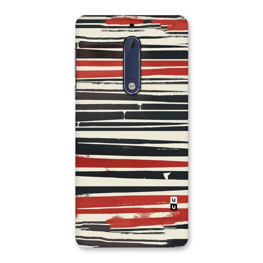 Messy Vintage Stripes Back Case for Nokia 5