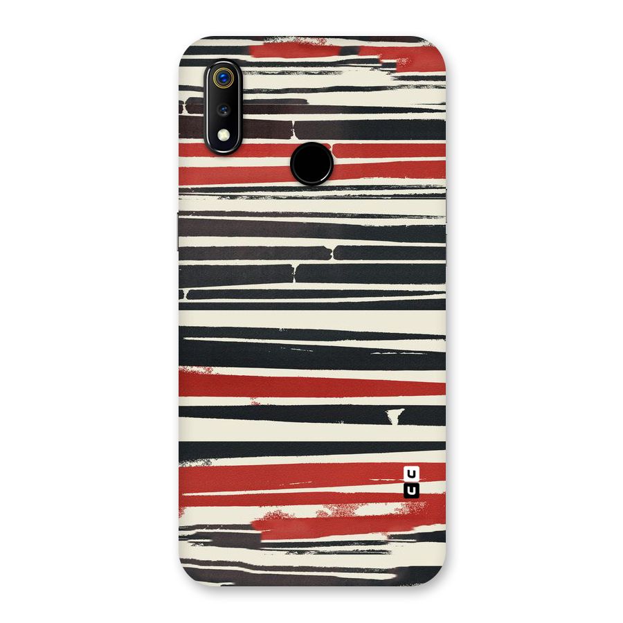 Messy Vintage Stripes Back Case for Realme 3
