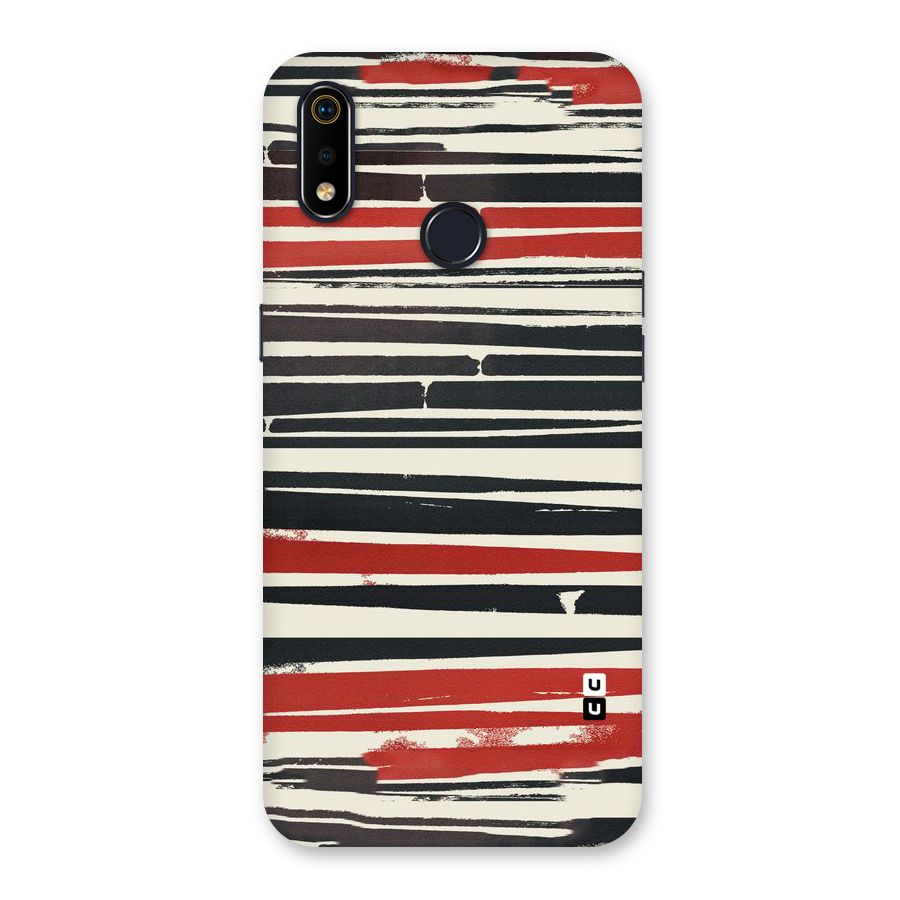 Messy Vintage Stripes Back Case for Realme 3i