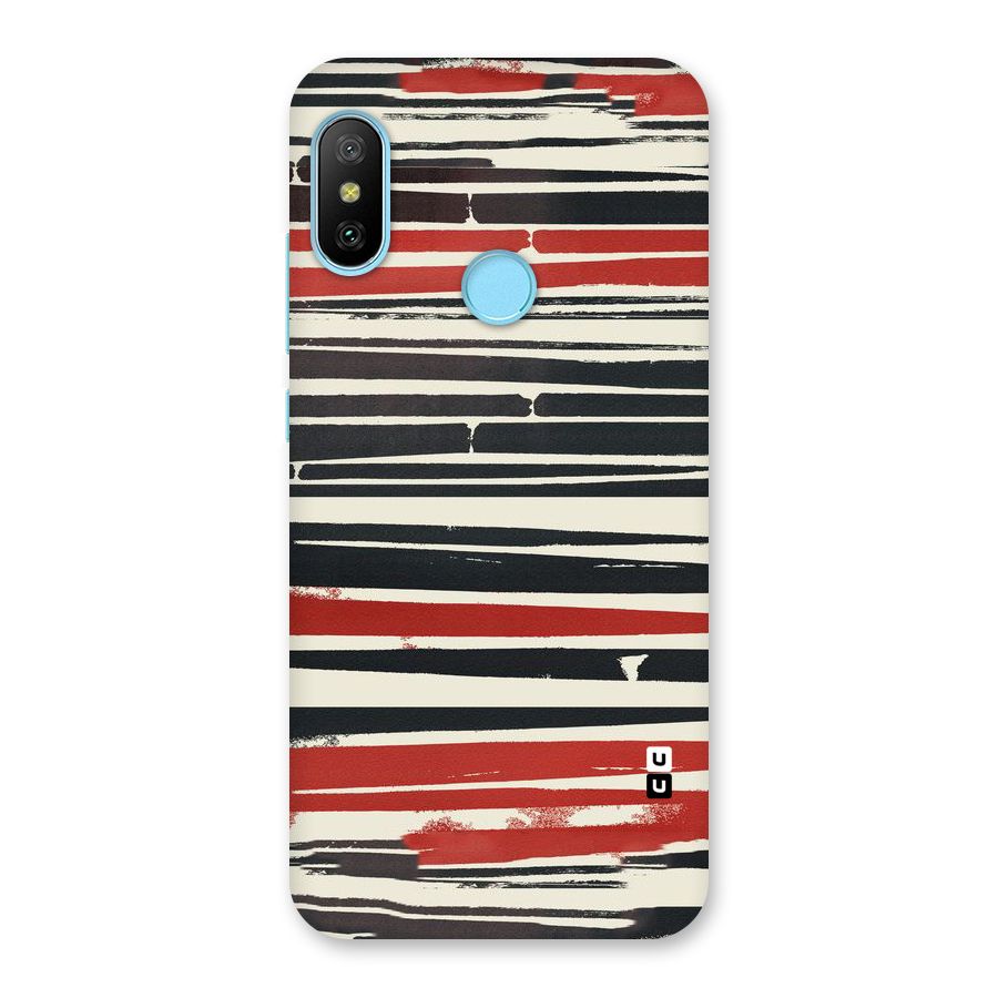 Messy Vintage Stripes Back Case for Redmi 6 Pro