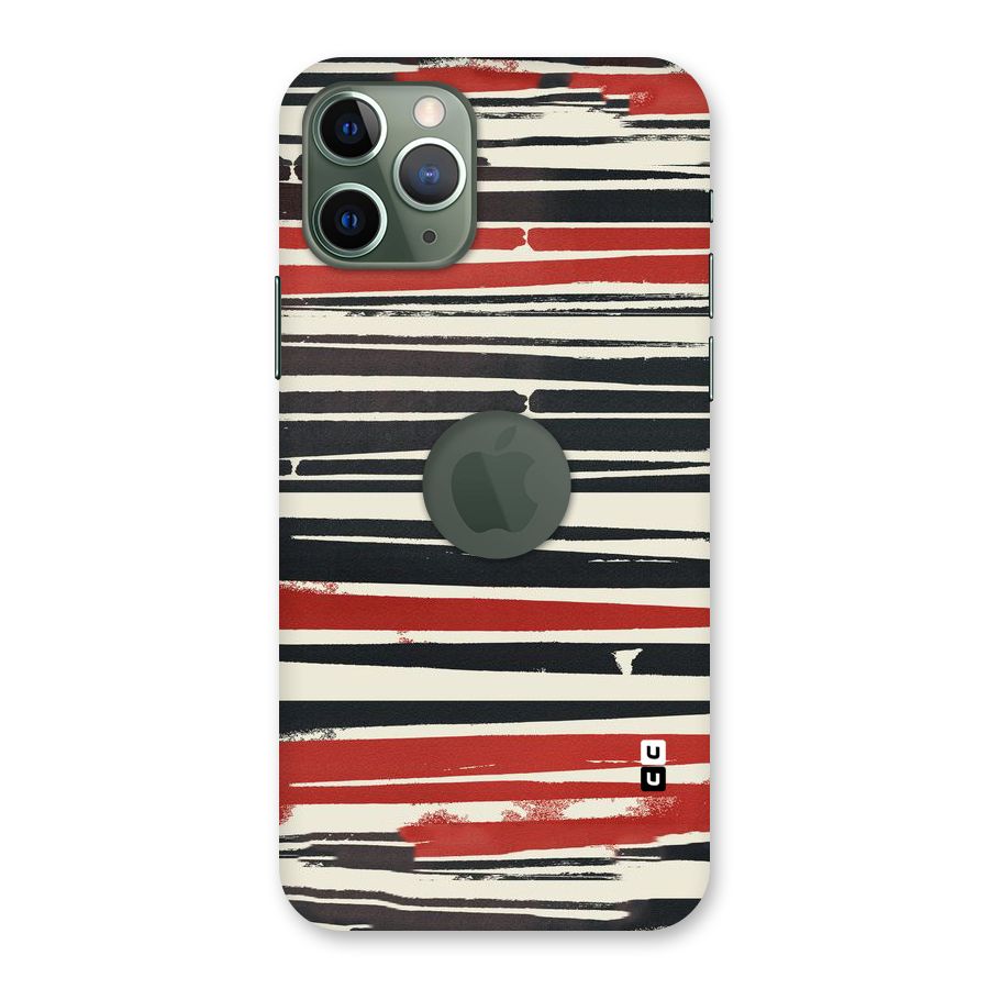Messy Vintage Stripes Back Case for iPhone 11 Pro Logo  Cut