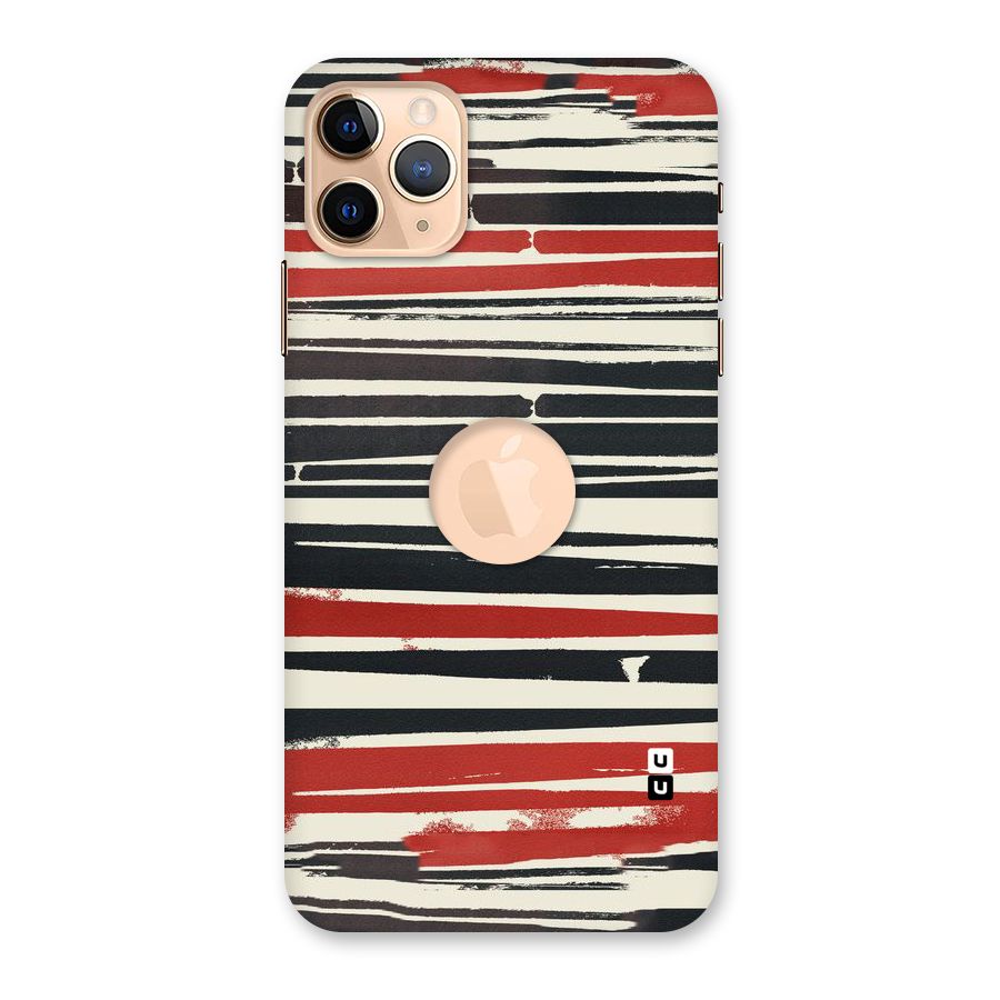 Messy Vintage Stripes Back Case for iPhone 11 Pro Max Logo Cut