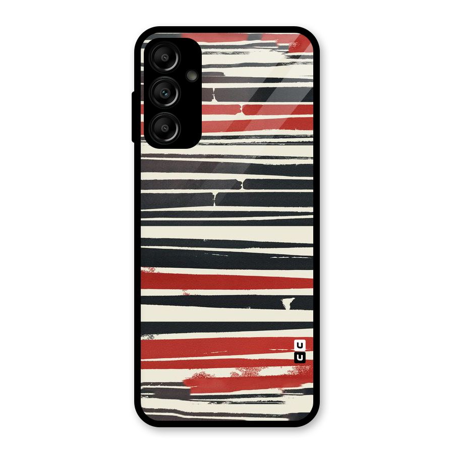 Messy Vintage Stripes Glass Back Case for Galaxy A14 5G