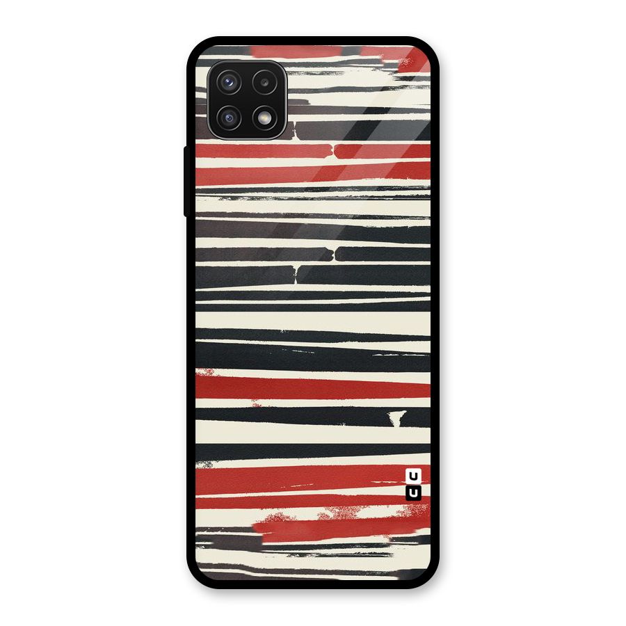Messy Vintage Stripes Glass Back Case for Galaxy A22 5G