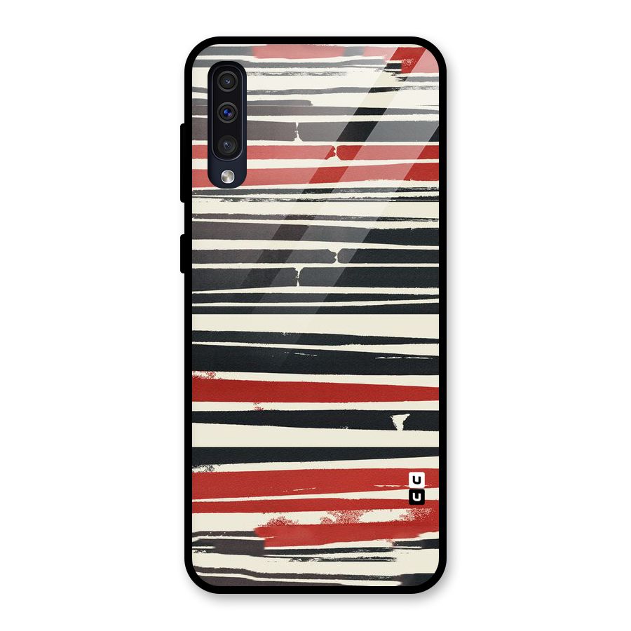 Messy Vintage Stripes Glass Back Case for Galaxy A50s