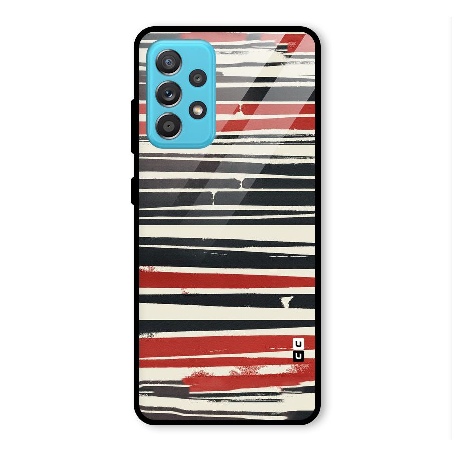 Messy Vintage Stripes Glass Back Case for Galaxy A52