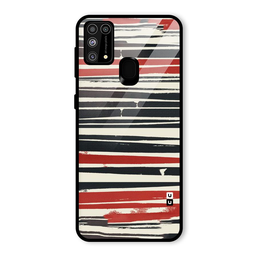 Messy Vintage Stripes Glass Back Case for Galaxy F41
