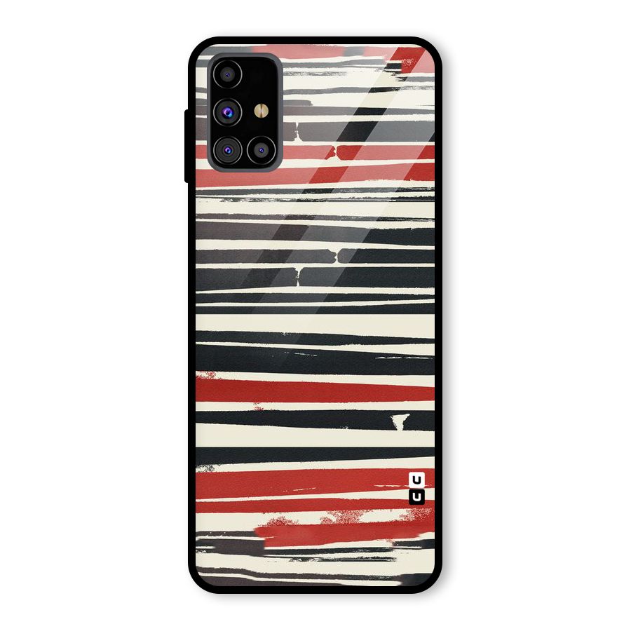 Messy Vintage Stripes Glass Back Case for Galaxy M31s