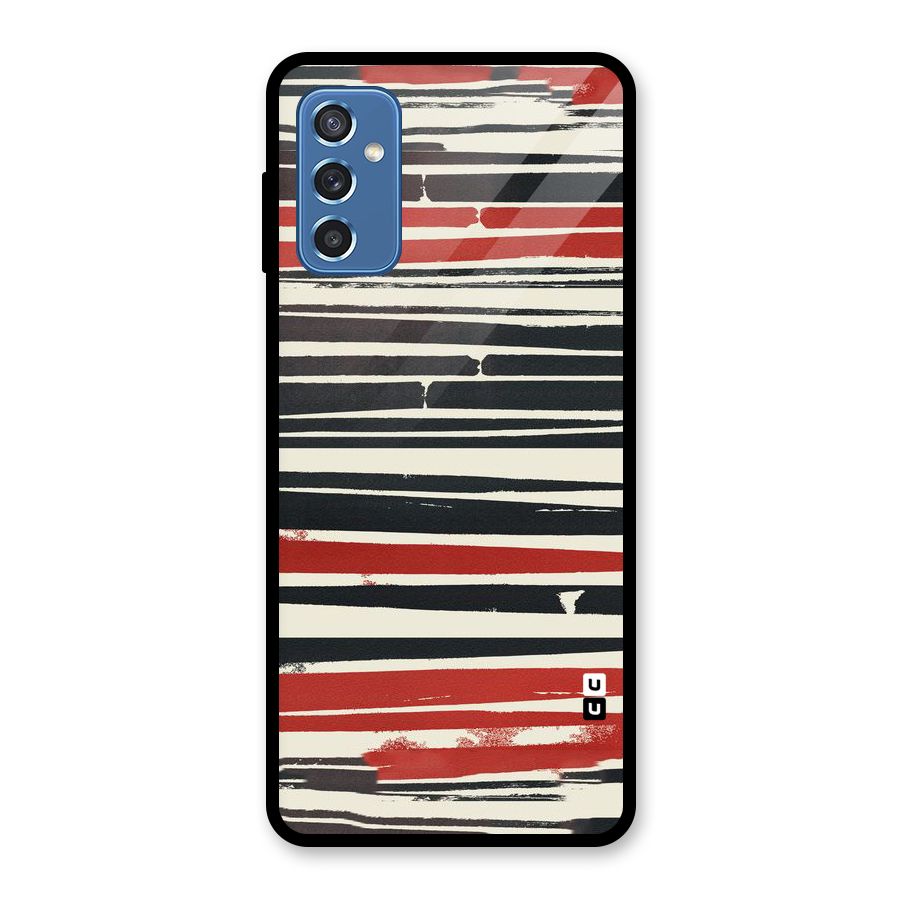 Messy Vintage Stripes Glass Back Case for Galaxy M52 5G