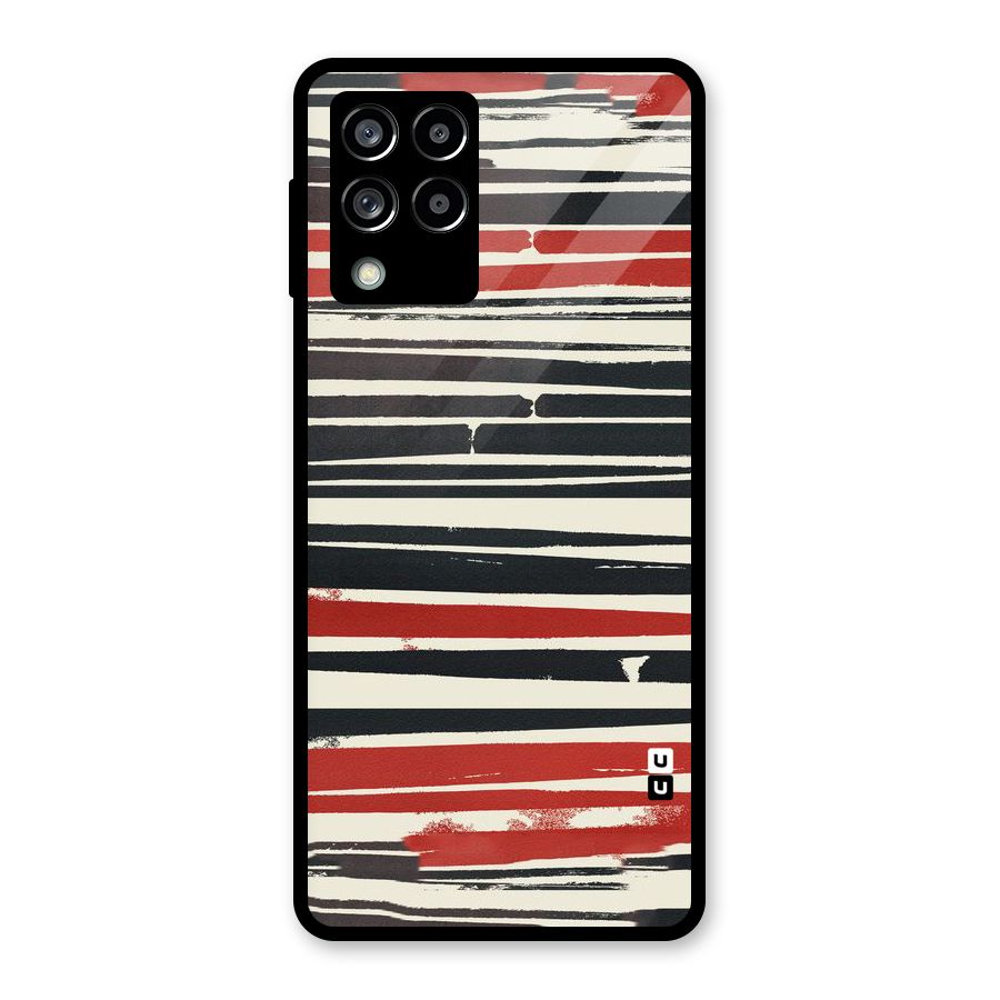 Messy Vintage Stripes Glass Back Case for Galaxy M53 5G